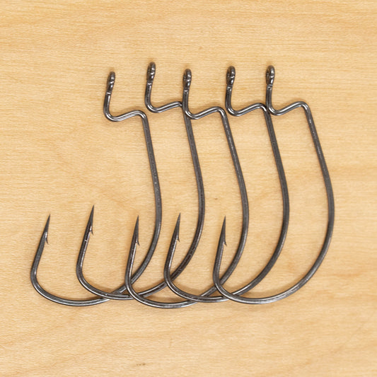 RipRoy Extra Wide Gap (EWG) Hooks for Soft Plastic Baits, 5 hooks/pack