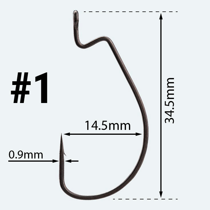 RipRoy Extra Wide Gap (EWG) Hooks for Soft Plastic Baits, 5 hooks/pack