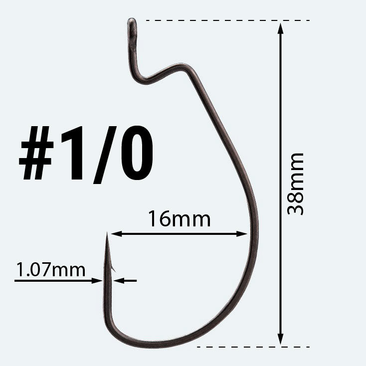 RipRoy Extra Wide Gap (EWG) Hooks for Soft Plastic Baits, 5 hooks/pack